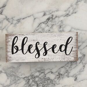 Primitives by Kathy Black and White 'Blessed' Wall Art